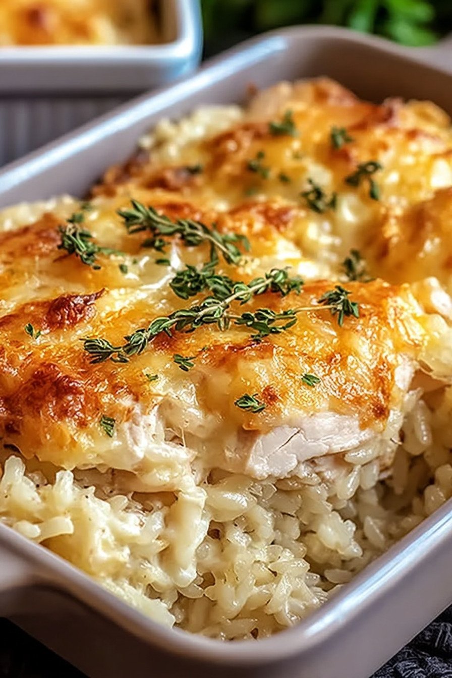 Creamy Angel Chicken Rice Casserole final result
