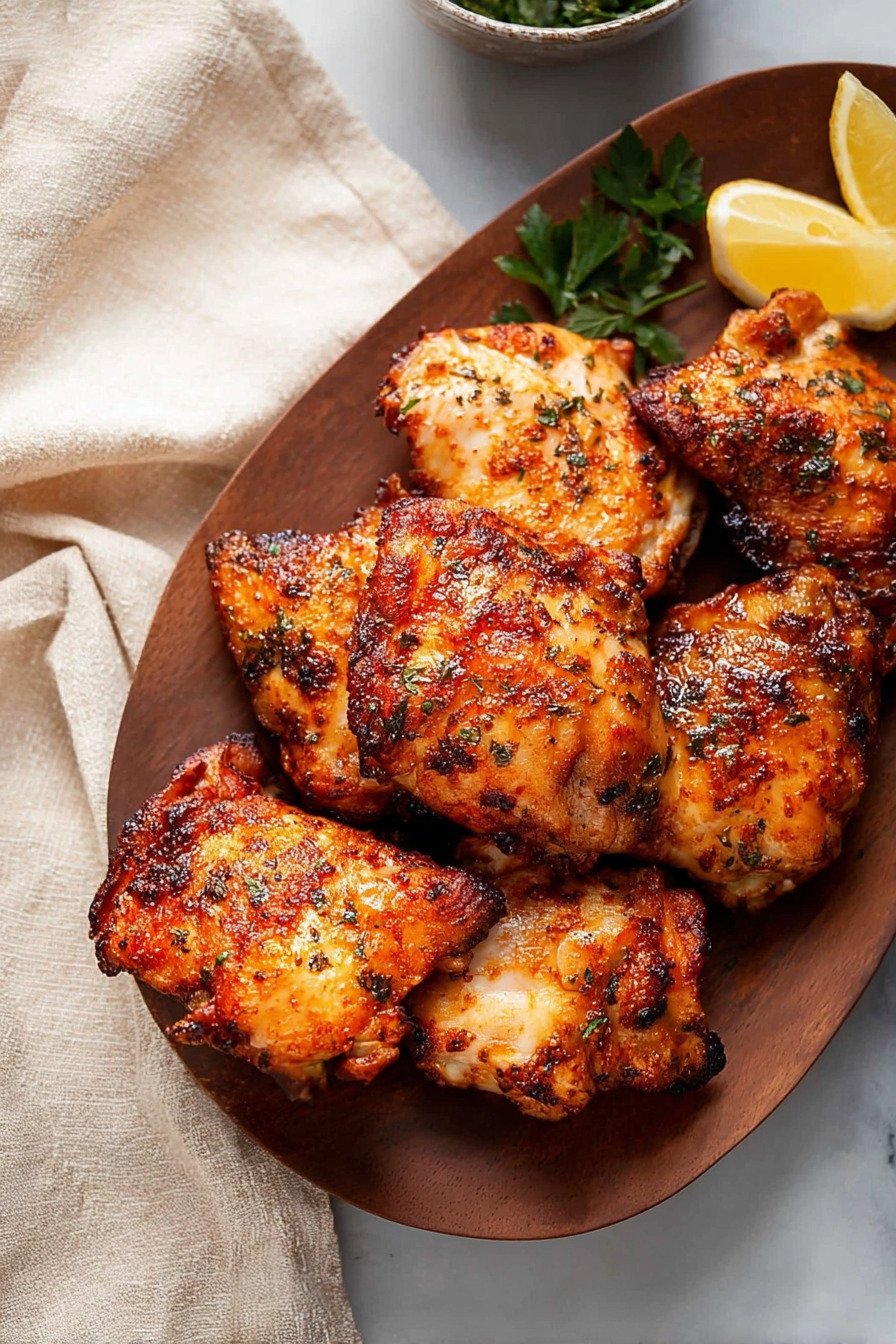 Crispy Air Fryer Boneless Skinless Chicken Thighs final result