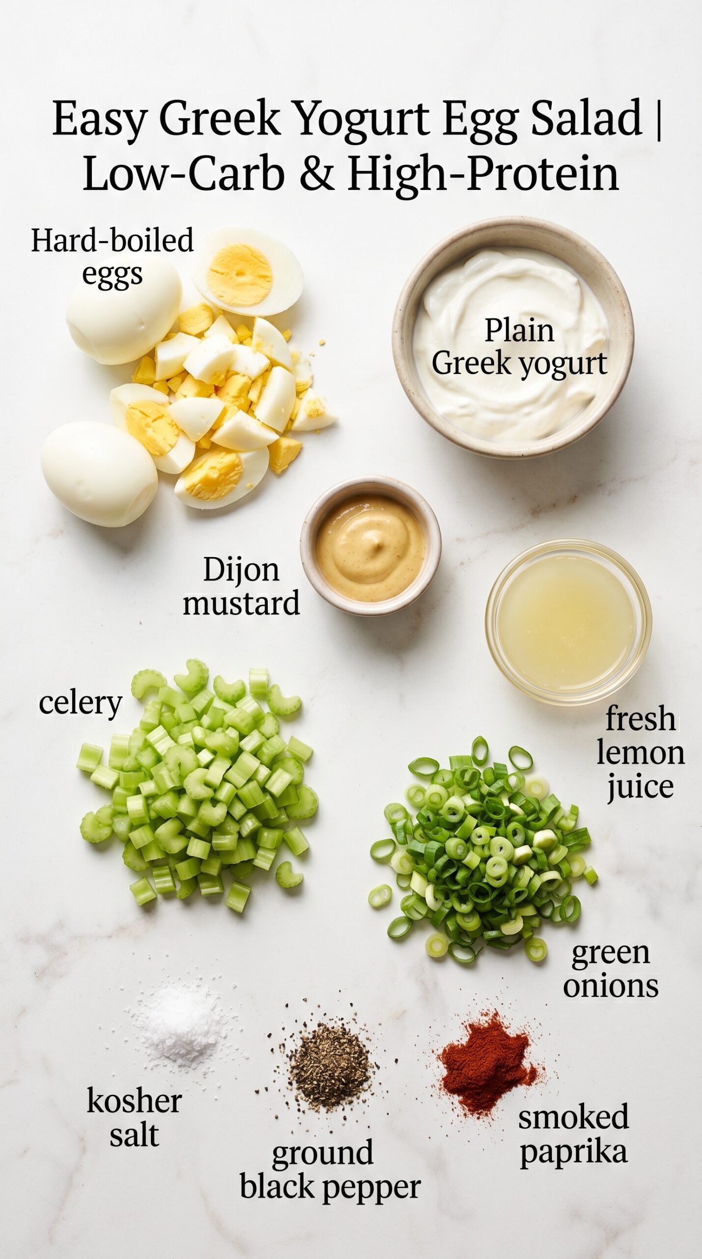 Easy Greek Yogurt Egg Salad | Low-Carb & High-Protein recipe ingredients