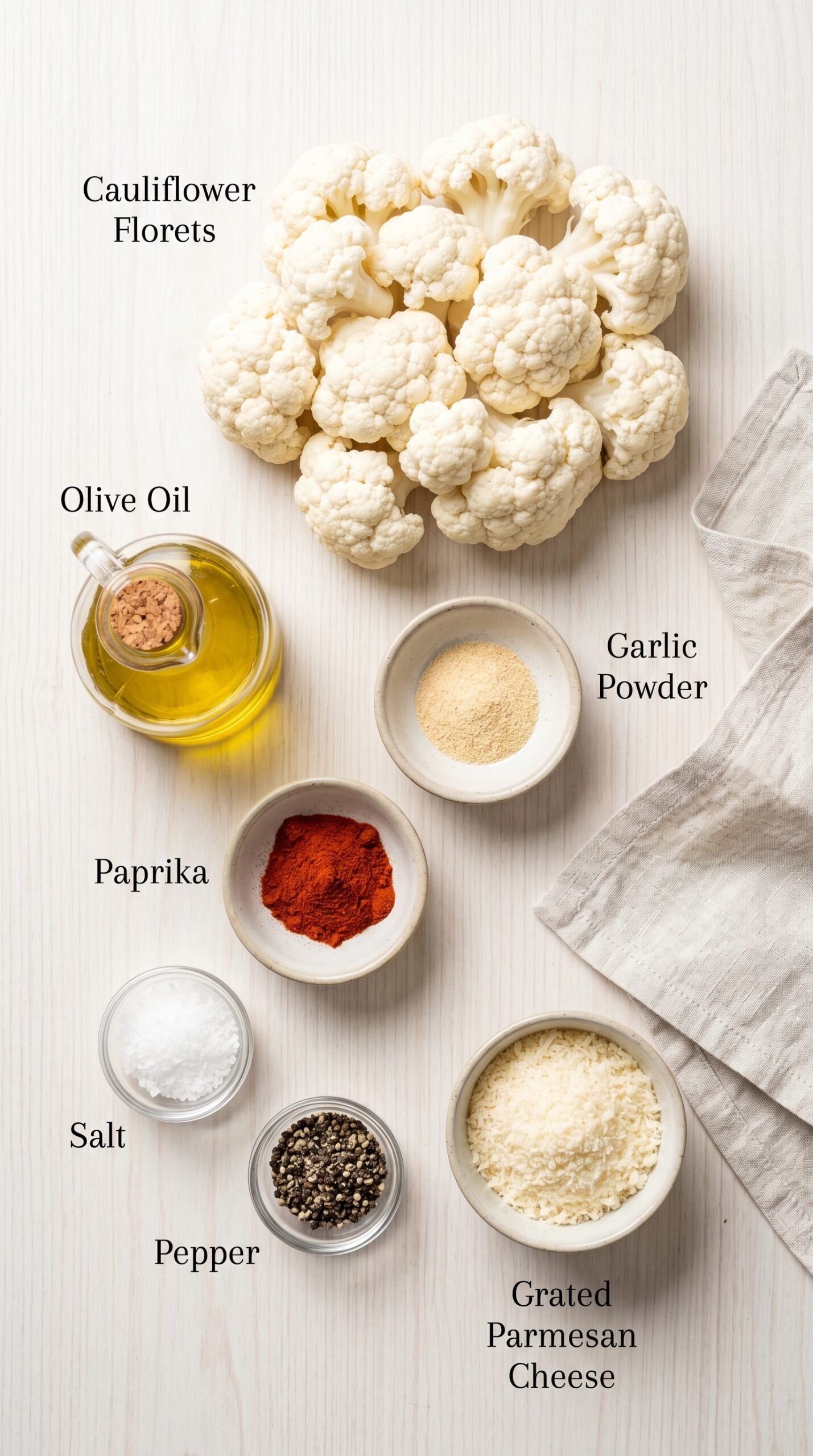Crispy Roasted Cauliflower with Garlic, Paprika, and Parmesan recipe ingredients