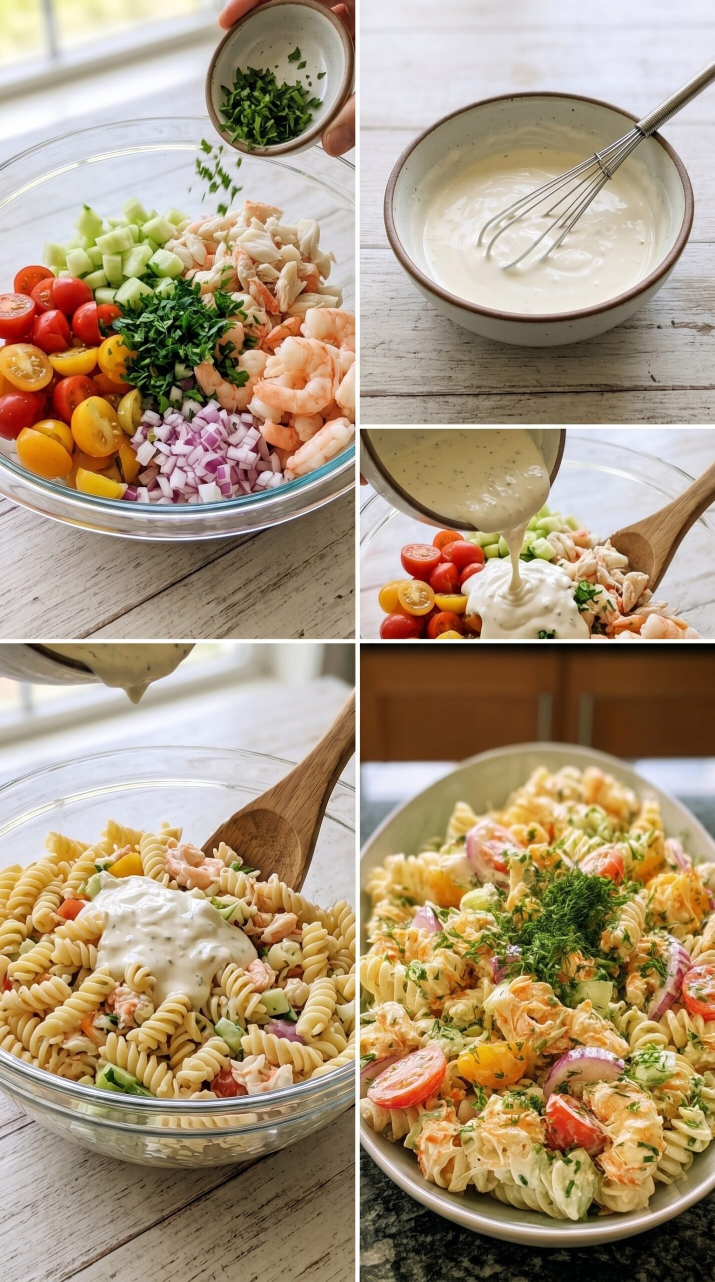 Seafood Pasta Salad with Crab and Shrimp recipe instructions