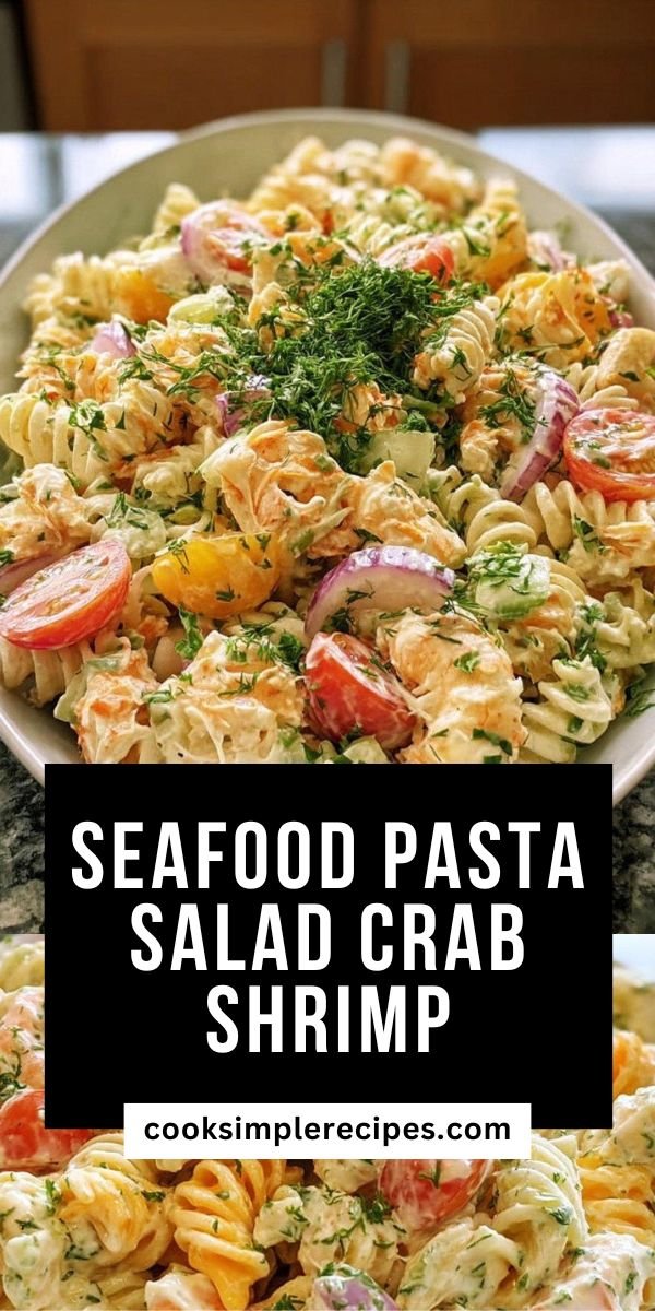 Seafood Pasta Salad with Crab and Shrimp save this recipe