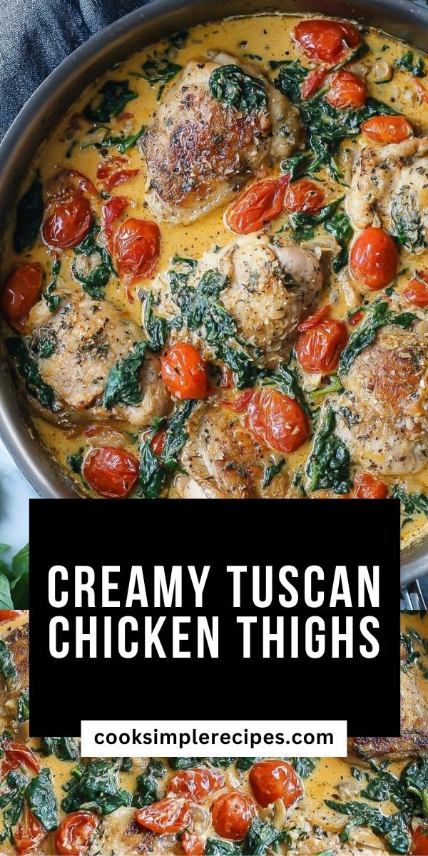 One Pan Tuscan Chicken Thighs with Creamy Sun-Dried Tomato Sauce save this recipe