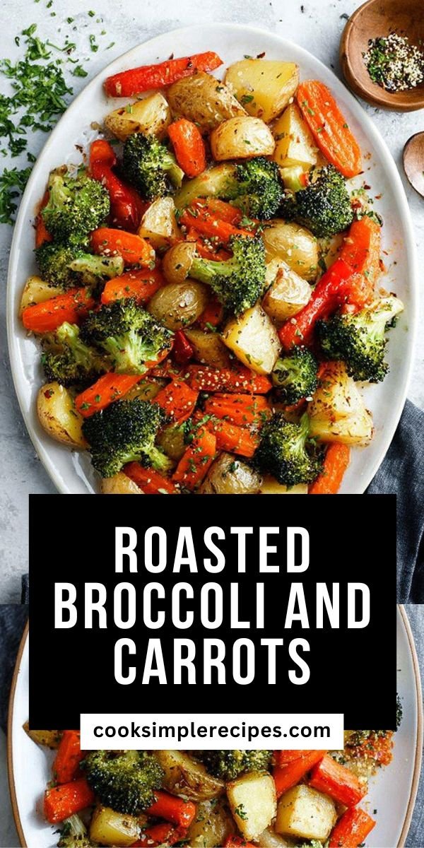 Roasted Potatoes Carrots and Broccoli with Lemon and Herbs save this recipe