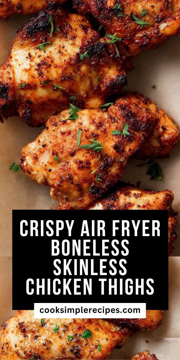 Crispy Air Fryer Boneless Skinless Chicken Thighs save this recipe